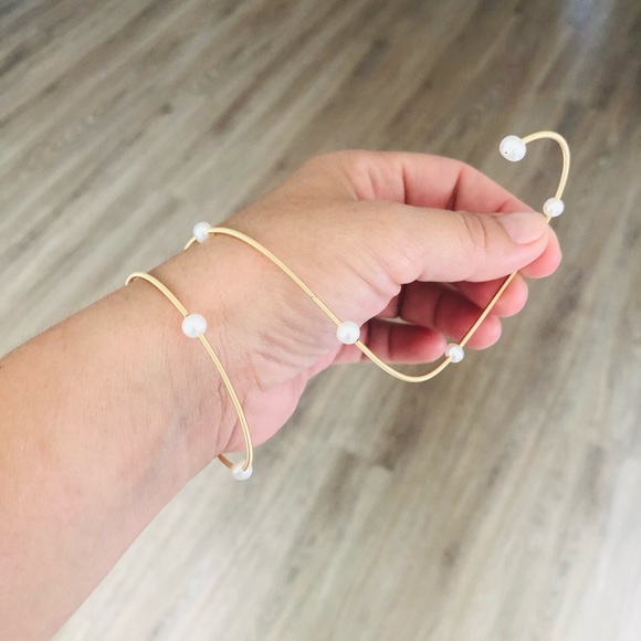 Freshwater Pearl Gold Fill Wire Wrap Bangle - Picture 4 of 5